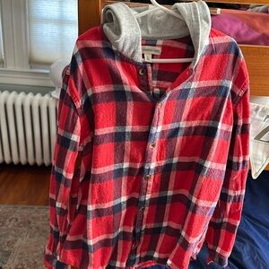 Flannel button down hoodie from Nordstrom